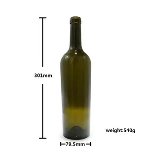 wine packaging glass 750ml artistic cork cap wine bottles