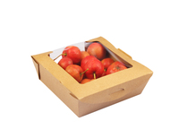 Caja de Papel Kraft Rectangular Autoarmable para Alimentos con Ventana Grande, Soporte OEM/ODM, MOQ 50000, Impresión de Logotipo Personalizado, Mayorista Ecológico