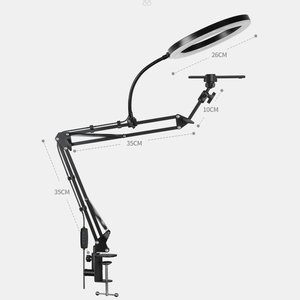 Anneau lumineux LED 10 pouces avec support de téléphone supérieur, bras articulé réglable et support de bureau pour diffusion en direct <span class=keywords><strong>TikTok</strong></span> - Product Image 3