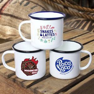 Tazza da Caffè da Campeggio Smaltata con Stampa Personalizzata e Manico Tazza Vintage in Metallo per Feste Articoli per la Casa e l'Ufficio Natale - Product Image 4