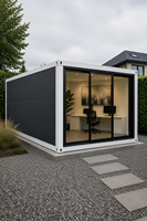 Bureau modulaire préfabriqué en conteneur de 20 pieds à montage rapide, structure en acier à assembler, avec fenêtres pleine hauteur