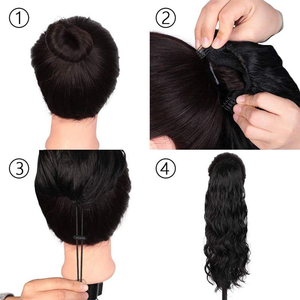 Human <strong>Hair</strong> Blend Ponytails Clip in Drawstring Long <strong>Curly</strong> Ponytail <strong>Hair</strong> <strong>Pieces</strong> Human <strong>Hair</strong> Extensions Ponytail for Beauty Women - Product Image 5
