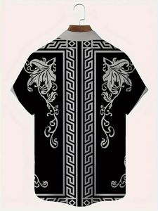 <span class=keywords><strong>Camicia</strong></span> Casual estiva a maniche corte Vintage con stampa da <span class=keywords><strong>uomo</strong></span> <span class=keywords><strong>taglie</strong></span> <span class=keywords><strong>forti</strong></span> stile floreale con bottoni da taschino - Product Image 6