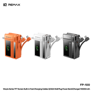 Banco de Energía FP-100, Carga Rápida de 22.5W, Pantalla TFT, Cable Desmontable de USB-C a iPhone, 10000mAh, Enchufe de Pared, 3 en 1, FP-100 - Product Image 1