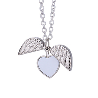 Collier avec pendentif en forme de cœur ouvert à imprimer soi-même, vente chaude, bijoux à sublimation, cadeau