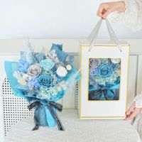 Bouquet de roses séchées et préservées en gros pour la fête des Mères, la Saint-Valentin et autres occasions – Produit fini