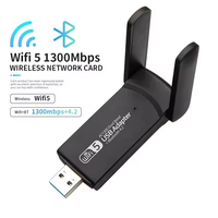 Adaptateur USB Wi-Fi double bande 2-en-1 BT4.2, carte réseau USB sans fil Wi-Fi 5 1300M