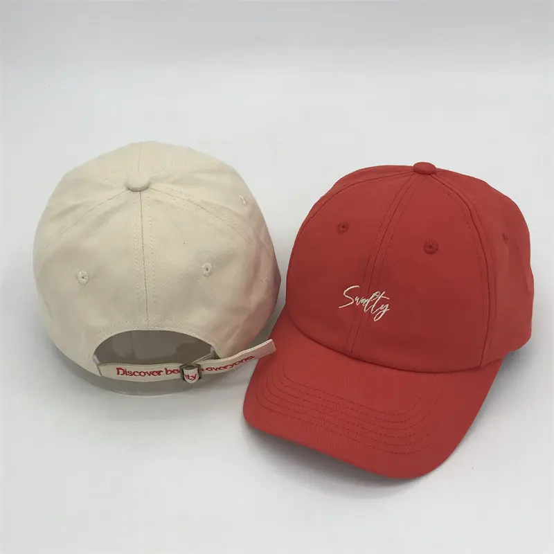 100% topi ayah pinggiran melengkung katun daur ulang dengan logo bordir kustom topi bisbol tidak terstruktur 6 Panel dengan logo kustom