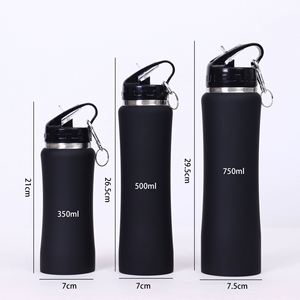 Customized Luxury Portable Gym Sports <b>Flask</b> Vacuum Stainless Steel Insulated Carabiner Water Bottle Straw for Business Gifts - Product Image 2