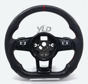 พวงมาลัยหนังแท้แบบกำหนดเองสำหรับรถยนต์ Volkswagen Golf 7 MK7 Mk7.5 GTI Scirocco <span class=keywords><strong>Polo</strong></span> GTS <span class=keywords><strong>R</strong></span> <span class=keywords><strong>Line</strong></span> JETTA - Product Image 2