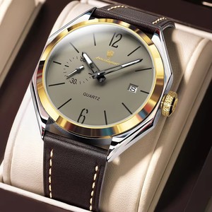 Nuevo Reloj de Pulsera Deportivo POEDAGAR 689 para Hombre, Reloj de Cuarzo de Cuero para Negocios, Resistente al Agua, Luminoso - Product Image 1