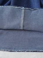 Nouvelle Robe Décontractée d'Été 2025 pour Filles, Longueur Genou, en Jean Uni avec Patchwork, Collection Designer
