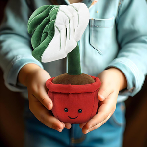 V689 Peluche Personalizzabile Monstera da 10 Pollici, Morbido Giocattolo a Forma di Pianta in Vaso con Faccina <span class=keywords><strong>Sorridente</strong></span>, Deliziosa Decorazione per la Casa - Product Image 4