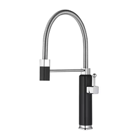 Robinet mitigeur d'évier de cuisine moderne en laiton à levier unique, robinet mitigeur rouge monté sur le pont, noyau de valve en céramique à col flexible à trou unique