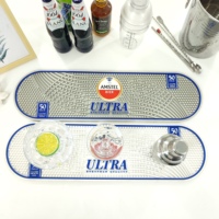 Tapis de bar noir en PVC et silicone écologique personnalisé de haute qualité 60x10x1cm pour accessoires de bar jetables certifiés