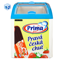Congélateur horizontal pour crème glacée CE ETL CB, vitrine d'îlot, congélateur commercial pour crème glacée en verre trempé, durable
