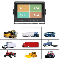 Moniteur IPS Quad Split de 9 pouces pour camion Moniteur de bateau étanche IP69 Moniteur de secours HD pour voitures, camions, équipements lourds