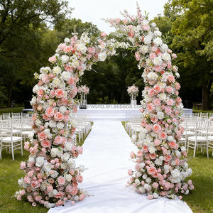 OEM装饰花卉和植物2 m婚礼活动背景人造丝花角拱用品 - Product Image 6