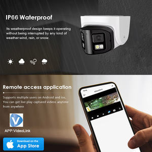 Caméra de sécurité panoramique PoE IPC à double objectif 4MP 180 degrés Dôme <span class=keywords><strong>ColorVu</strong></span> IP66 Caméra CCTV couleur 4MP Audio bidirectionnel extérieur - Product Image 2