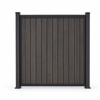 Panneau de clôture WPC épais et résistant aux intempéries pour l'extérieur de la maison, solution écologique pour les clôtures extérieures, aspect bois, surface à lattes