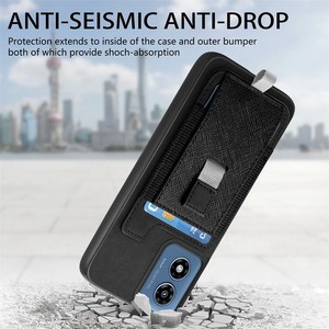 Étui <span class=keywords><strong>de</strong></span> téléphone magnétique au toucher doux, détachable, avec texture croisée, porte-cartes coulissant, fin, anti-rayures, pour <span class=keywords><strong>MOTO</strong></span> G Play 2024 4G - Product Image 3
