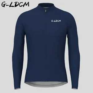 G-LDCM New Design Factory Price Sublimation Printing Long Sleeve Men Black Cycling Jersey Autumn Cycling Wear