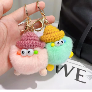Colgante de peluche hecho a mano Little Bean, llavero para coche, accesorio para mochila, modelo Coal Ball Bean Ding - Product Image 5