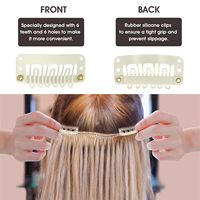 50 pinces à cheveux en métal en forme de U à 6 dents, petits peignes pour perruques, accessoires pour extensions de cheveux DIY pour femmes (Beige)
