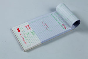 Carta per assegni ospiti verde, senza carbone con 17 righe, 2 parti prenotate, custodia da 50 libri - Product Image 4