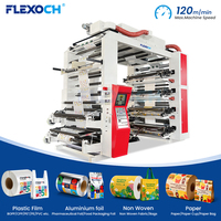 Machine d'impression flexographique de type empilable 4, 6, 8 couleurs, 100 m/min, pour film rétractable BOPP, PET, PE, nylon