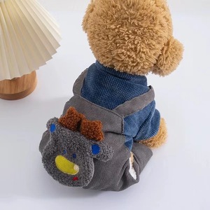 Dog <b>Overalls</b> Blue Deer Design Warm <b>Winter</b> Clothing For Small Dogs And Cats - Product Image 1