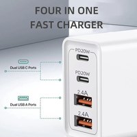 Chargeur rapide 40W 4 ports USB PD QC3.0/GC4.0/GC2.0 avec technologie GaN, certifié KC, chargeur de bureau