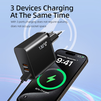 Oem USB-C 65W GaN-lader 130W 3-poorts smartphone type-C voedingsadapter multiport USB-C PD snelladen bureaulader 120W