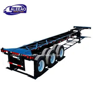 ALEEAO New shipping 20-foot skeleton chassis dump semi-trailer with 12 twist-lock truck trailer skeleton trailer