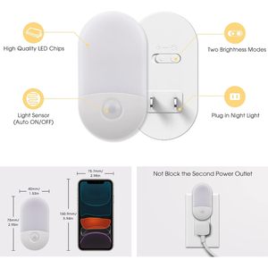 Lámpara Nocturna LED L Lohas, Enchufe de Pared, Redonda, con Sensor, Regulable, Luz Blanca Cálida, 30-60lm, Brillo Ajustable - Product Image 6
