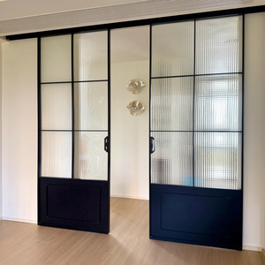 <span class=keywords><strong>Porte</strong></span> battante double en aluminium AOSTTER avec panneau transparent haute clarté et charnières commerciales pour entrée de bureau - Product Image 6