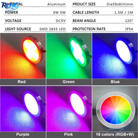 Kit d'éclairage LED RGB pour armoire, lampe à LED 3D imprimée, télécommande, éclairage d'étagère, mini lampe LED RCHG, coque de lampe 001