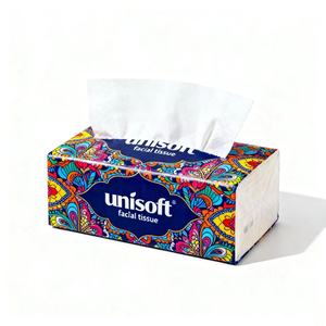 Fazzoletti Viso Morbidi Ricamati a 5 Veli in Pura Polpa di Legno, Personalizzabili con Logo, Marca UNISOFT, Confezione Morbida, OEM - Product Image 1