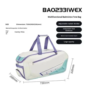Mochila Deportiva Profesional de Bádminton para Hombre y Mujer, de PU, Impermeable, Transpirable, con Compartimento Independiente para Zapatos, Bolsa de Gimnasio - Product Image 3
