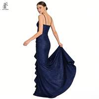 Robe longue à volants et col en V, robe de soirée, fabricant