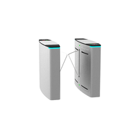 Barrière pivotante en acier inoxydable 304 à fonctionnement stable, lecteur d'empreintes digitales, tourniquet piétonnier pour la sécurité des bureaux