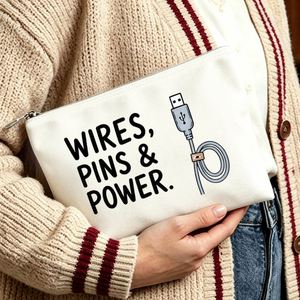 Bolsa de Cosméticos con Diseño de Cables USB para Mamá, Hijas y Amigas, Regalo Ideal para Viajes y Cumpleaños, Bolsa de Cosméticos y Neceser - Product Image 1
