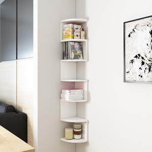 Étagère de rangement de cuisine d'angle Étagère d'angle en plastique avec support mural sans perforation <span class=keywords><strong>pour</strong></span> chambre à coucher et armoire murale triangulaire - Product Image 5