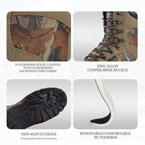 800 רתיית שרוכים מבודדים-עגל תחרה מעור עמיד במים עם שחר עם שחר קאמו הוספה של אתחול ציד - Product Image 5