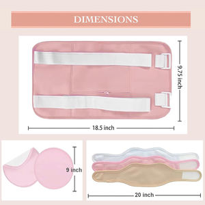 Kit de 6 Compresas Reutilizables de Aceite de Ricino para Estómago, Senos, Cuello y Piernas, de Algodón Orgánico, Ajustables y Comprimidas - Product Image 2