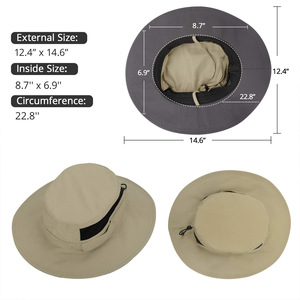 Wholesale Customized Adjustable Wide Brim Outdoor Hunting Hiking <strong>Boonie</strong> Hat Sunscreen Fisherman Bucket Fishing Hat Manufacturer - Product Image 5