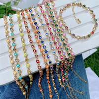 Bracelets de protection empilables en forme de cœur plaqué or 18 carats avec yeux turcs émaillés arc-en-ciel et cristaux CZ facettés
