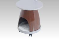 Nouvelle Arrivée Table d'Appoint pour Animaux de Compagnie en Bois Massif et FRP, Style Minimaliste Moderne, Peinture Haute Brillance, avec Capteur de Mouvement et Recharge Sans Fil