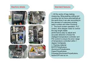 Machine verticale multifonctionnelle d'emballage de granulés de riz, sucre, haricots, noix, cacahuètes, amandes, dattes, sel d'avoine - Product Image 5