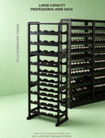Étagère à vin en bambou naturel à 9 niveaux, support de rangement et de présentation pour cuisine et salon, grande capacité